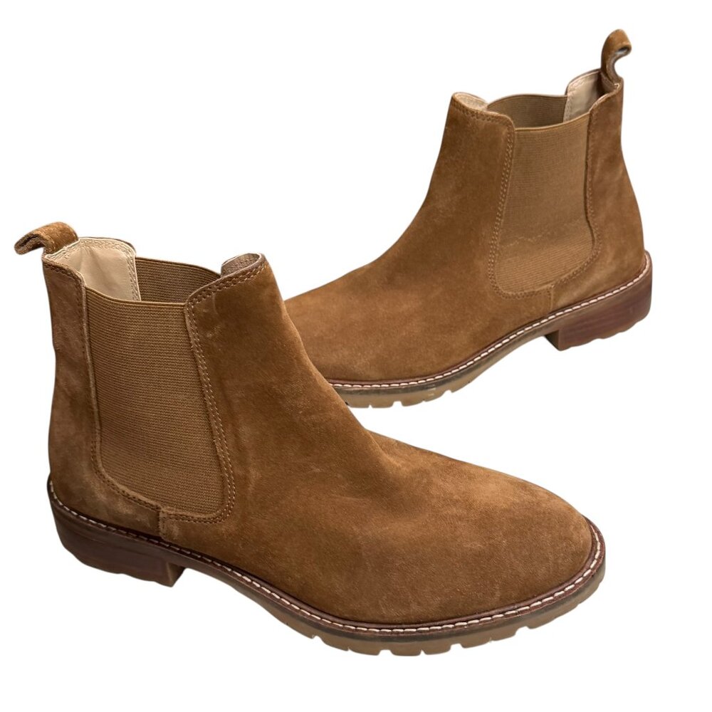 Steve‎ Madden Leopold Chelsea Booties Womens 7.5 Chestnut Brown Suede Leather